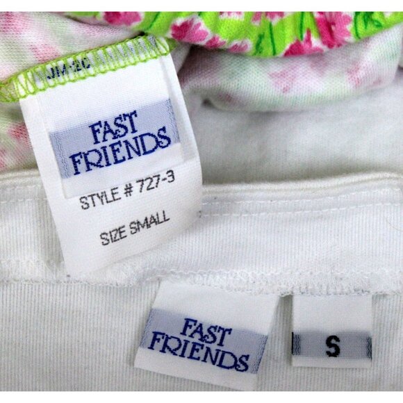 Vtg Fast Friends 2pc Tshirt Bike Shorts Watermelon Melon Splash Floral Summer - Picture 4 of 5